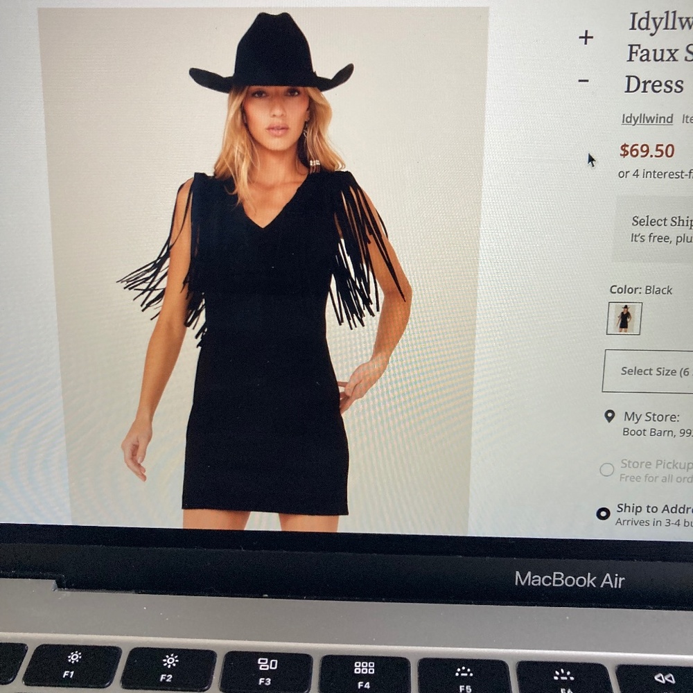 Fringe black dress